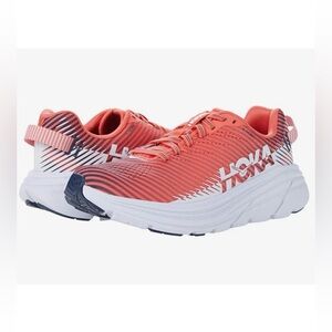 HOKA ONE ONE Rincon 2 Womens Lightweight Lace-Up Sneakers Hot Coral Red Size 9.5